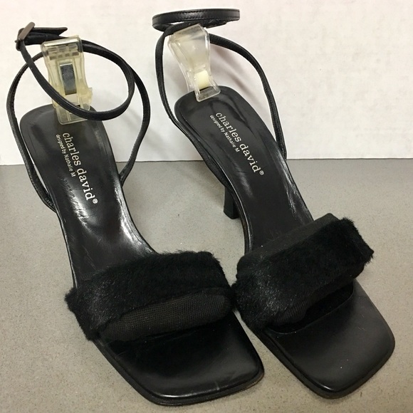 Charles David Hair-Calf Ankle Strap Heel Sandals - Picture 1 of 7